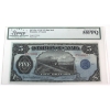 Image 1 : DC-21g 1912 $5 Blue Seal Legacy Choice AU55 PPQ Hyndman-Saunders SN: C520064