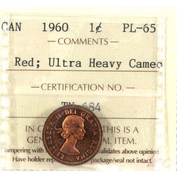 1-cent 1960 ICCS PL65 Red; UHC