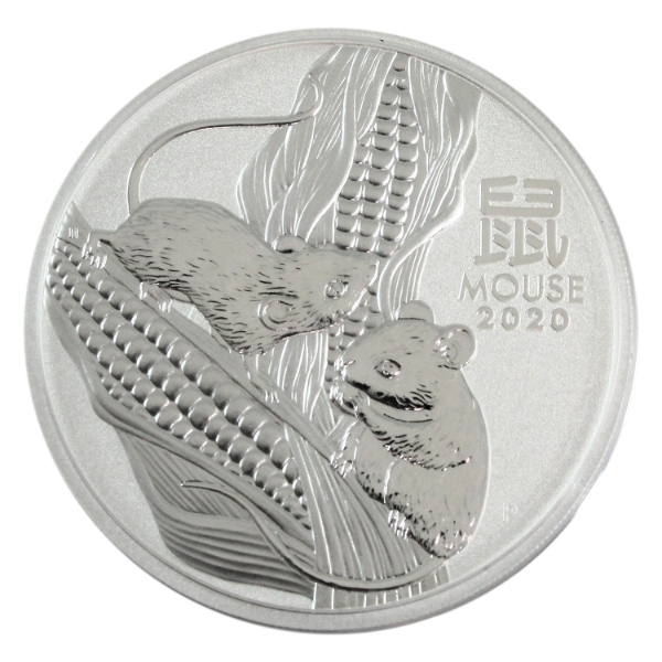 5oz Australia 2020 $8 Year of the Mouse .999 Fine Silver Coin (Tax Exempt)