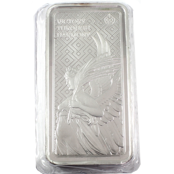 10oz St. Helena 2023 10 Pounds Victory Through Harmony .999 Fine Silver Bar (Tax Exempt)