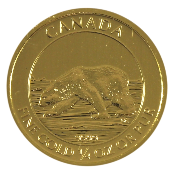 1/4oz 2013 $10 Polar Bear .9999 Fine Gold Coin (Tax Exempt)