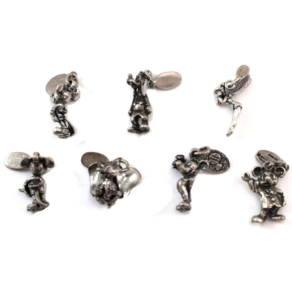Group Lot of 7x Disney Sterling Silver  Charms