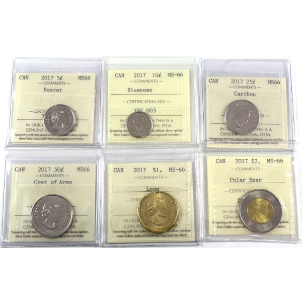 2017 Full Run ICCS MS66. 6pcs. 