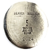 Image 2 : 5oz Beaver Bullion Mystic Thinker Skull .999 Fine Silver Round (Tax Exempt)