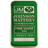 Image 1 : 1oz JM Johnson Matthey .999 Fine Silver Green Enameled Bar w/ TD Back (Tax Exempt)