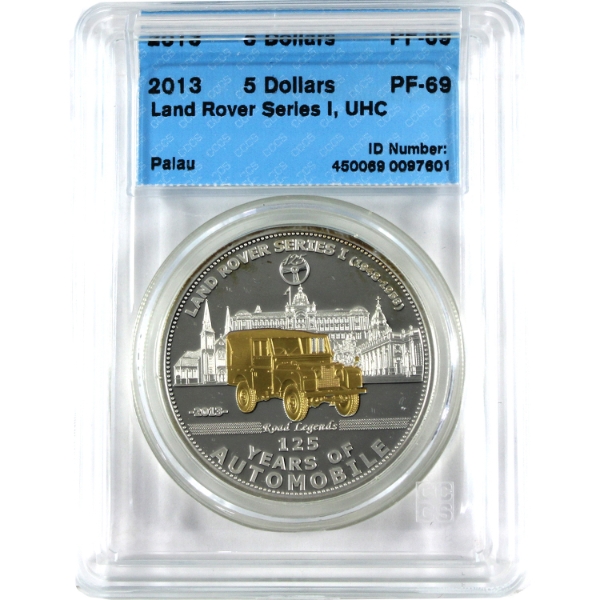 Palau Silver 2013 $5 125 Years of Automobiles-Land Rover Series I CCCS PF69 UHC
