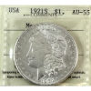 USA Silver 1921-S Morgan Dollar ICCS AU55