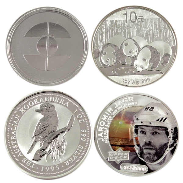 4x 1oz 1995-2020s World Assorted .999 Fine Silver Rounds. 4pcs. (Tax Exempt)