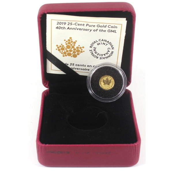 2019 25-cent 40th Anniversary of the GML 0.5g .9999 Fine Gold (Tax Exempt)