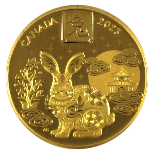2023 Gold $100 Lunar Year of the Rabbit 1/2oz .9999 Fine Gold Coin (Tax Exempt)