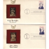 Image 2 : Golden Replicas of the 1986 US Presidents Stamps 22K Gold First Day of Issue. 