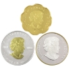 Image 2 : 2014 & 2018 $20 .9999 Fine Silver Coins with Gold Plating. 3pcs. (Tax Exempt)