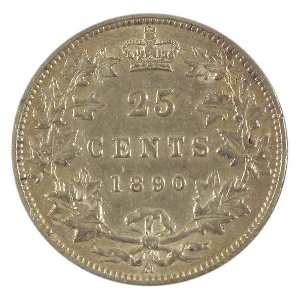 25-cent 1890H EF-AU