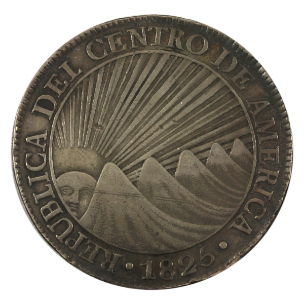 Central American Republic Silver 1825NGM 8 Reales VF-EF