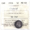 Image 1 : 5-cent 1916 ICCS MS60 (cleaned)