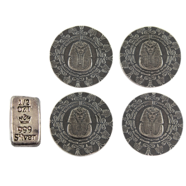 1.5oz Lot Total! MPM .999 Fine Silver Rounds & Bar. 5pcs. (Tax Exempt)
