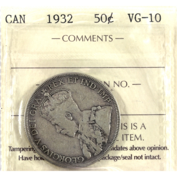 50-cent 1932 ICCS VG10