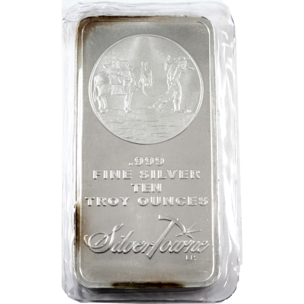 10oz SilverTowne Mint Prospector .999 Fine Silver Bar (Tax Exempt)