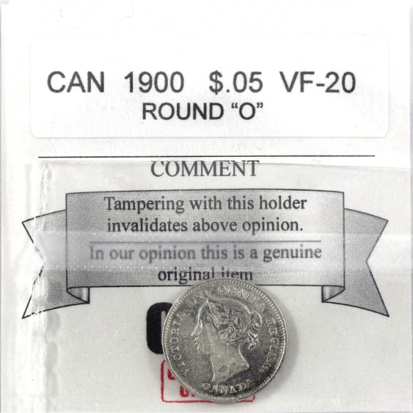 5-cent 1900 Round 0 Coin Mart VF20