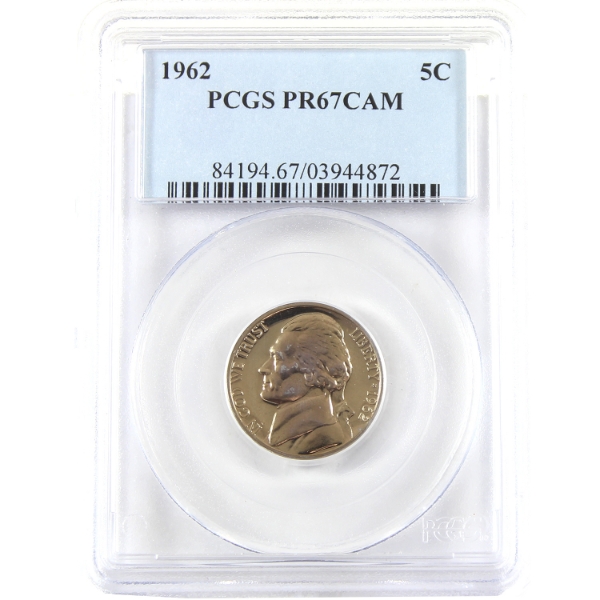 USA 1962 Jefferson Nickel PCGS PR67 Cameo