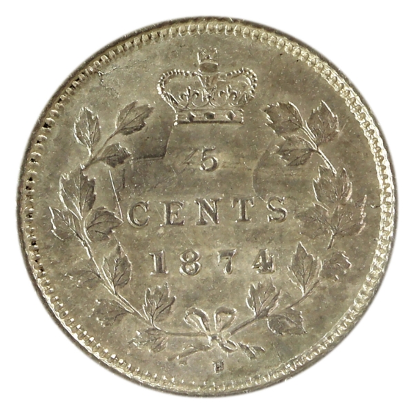 5-cent 1874H Crosslet 4 7/7 BU