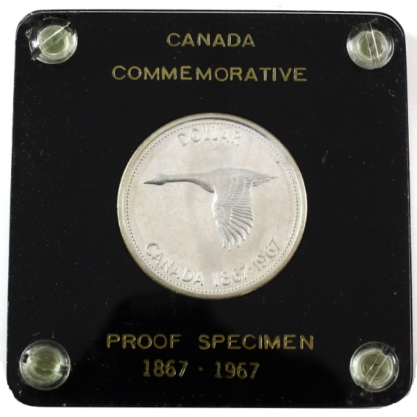 1867-1967 Canada Commemorative Proof Specimen Silver Dollar in Vintage Holder