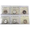 Image 1 : 25-cent 1939, 1940, 1941, 1942, 1943 & 1944 ICCS MS63. 6pcs