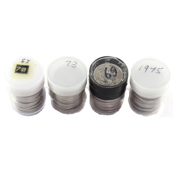 4x 50-cent 1969-1978 Rolls of 20pcs in Plastic Tubes. 4 Rolls.