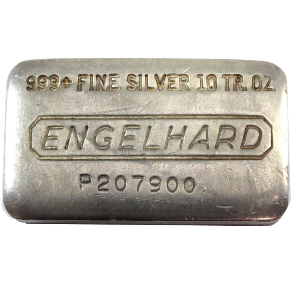 10oz Engelhard Vintage 11th Series in "P" Prefix Variation .999+ Silver Bar, SN: P207900