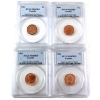 Image 1 : 1-cent 1960, 1961, 1962, 1964 PCGS MS65 Red. 4pcs. 