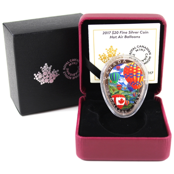 2017 $20 Hot Air Balloons Fine Silver Coin w/ Selective Colour (Tax Exempt)