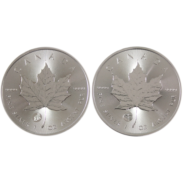 2x 1oz $5 Silver Maple Leaf 2024 First Strikes: Polar Bear & 2025 Treasured: Polar Bear. 2pcs.