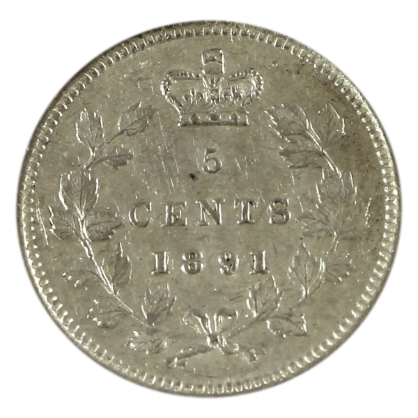 5-cent 1891 Obverse 2 EF-AU