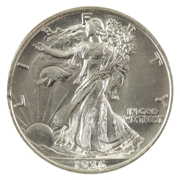 USA Silver 1936 Walking Liberty Half Dollar Choice Brilliant UNC