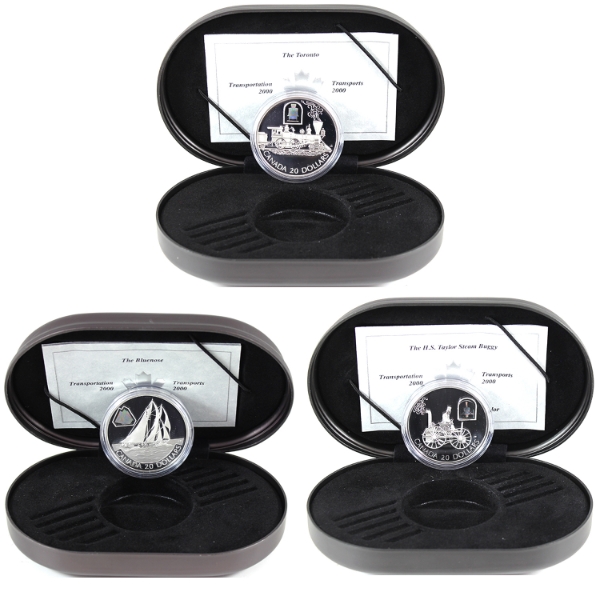 2000 $20 Transportation- The Bluenose, The Toronto & HS Taylor Steam Buggy Sterling Silver Coins