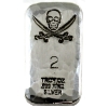 Image 1 : 2oz Rocky Shore Silver Co. Hammered Bar w/ Skull & Swords .999 Fine Silver (Tax Exempt)