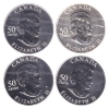 Image 2 : 50-cent 2005 Sterling Silver NHL Hockey Legends- Toronto Maple Leafs. 4pcs.