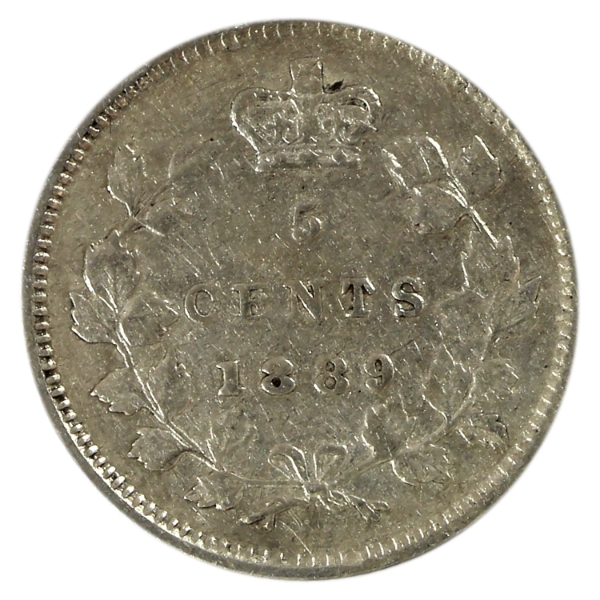 5-cent 1889 VF (Scratched)