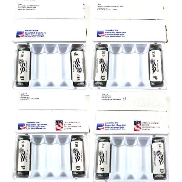 USA 2010 Special Wrapped P & D Quarter Rolls. 8pcs.