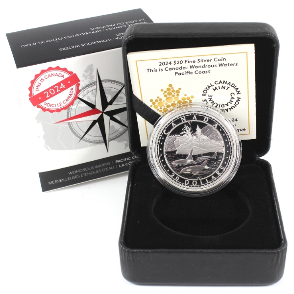 2024 $20 This is Canada: Wondrous Waters Pacific Coast .9999 Fine Silver Coin (Tax Exempt)