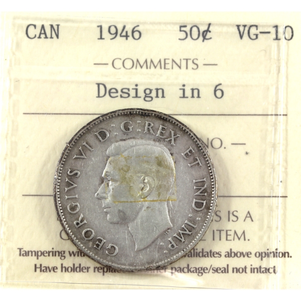 50-cent 1946 Design in 6 ICCS VG10