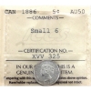 Image 1 : 5-cent 1886 Small 6 ICCS AU50