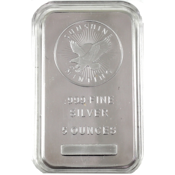 5oz Sunshine Mint .999 Fine Silver Bar (Tax Exempt)