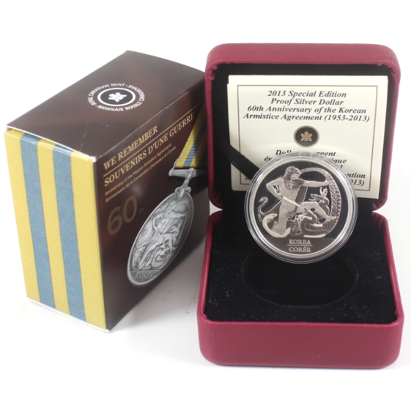 2013 $1 Korean Armistice 60th Anniversary Special Edition Proof Silver Dollar (Tax Exempt)