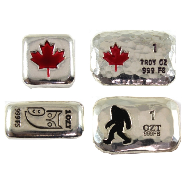 4x 1oz RSSC .999 Fine Silver Bars. 4pcs. (Tax Exempt)
