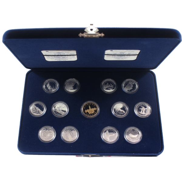 1992 125th Anniversary 13-coin Sterling Silver Proof 25-cent Set with Loon $1