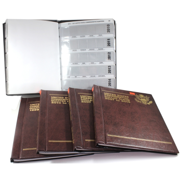EMPTY Group Lot of USA Commemorative Quarters & Presidential Dollar Coin Albums. 5 Albums. 