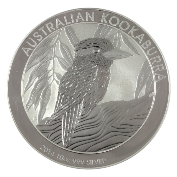 10oz Australia 2014 $10 Kookaburra .999 Fine Silver Coin (Tax Exempt)