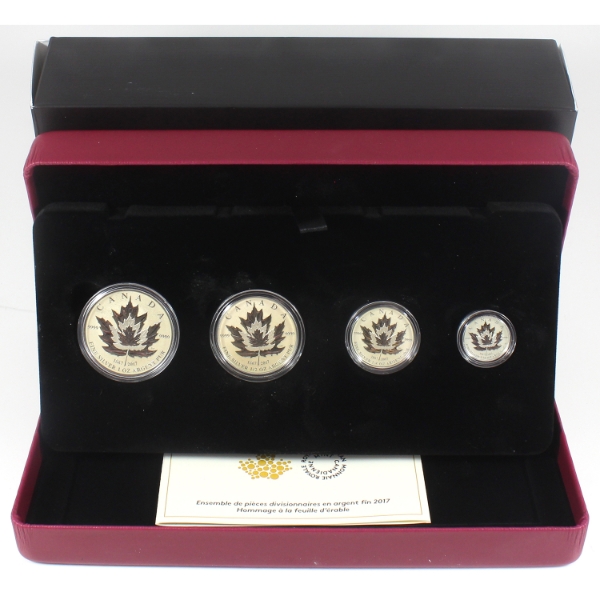 2017 Maple Leaf Tribute .9999 Fine Silver 4-Coin Fractional Set (Tax Exempt)