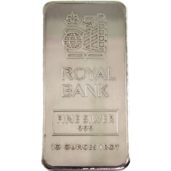 10oz Johnson Matthey c.1989 Royal Bank .999 Silver Bar, SN:007746. Mintage of <250! (Tax Exempt)